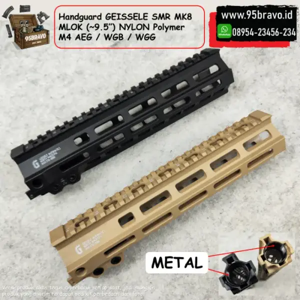Handguard Geissele SMR MK8 MLOK (~9.5") Nylon M4 AEG WGB WGG