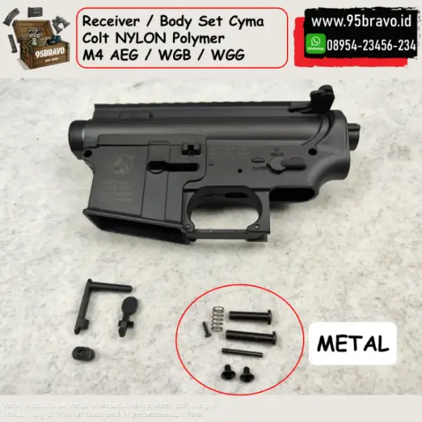 Receiver Body Set Cyma Colt Kuda Jingkrak Nylon M4 AEG WGB WGG