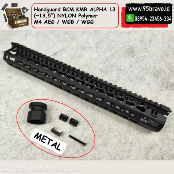 Handguard BCM KMR ALPHA 13 (~13.5") Nylon Polymer RIS M4 AEG WGB WGG