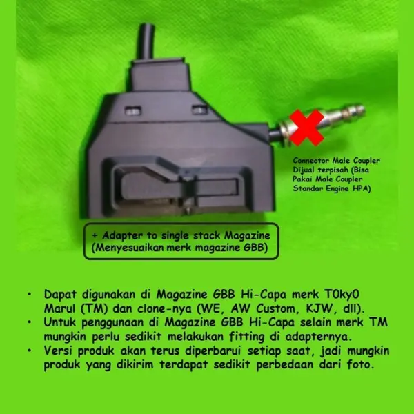 Adapter HPA Magazine M4 AEG to HiCapa Hi-Capa G17 G18 GLOK GLCK Adaptor Green Gas GBB Converter Mag SpeedQB Speedsoft RCW